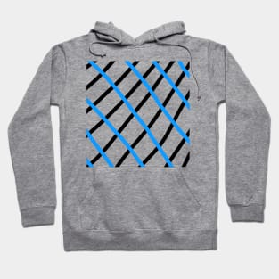 Black blue stripes abstract art Hoodie